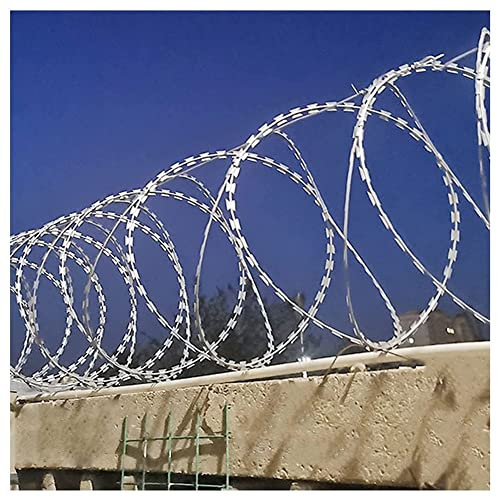 YSXXIAN Razor Wiren - Razor Barbed Wire 1 Coils - Razor Ribbon Concertina Wire - Galvanized Steel Razor Wire Fencing Razor Fence (Color : Silver, Size : 100m)