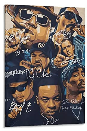 ZHDZK Leinwandbild, Motiv Ice Cube und Tupac Shakur, Kunstposter und Druck, Wandbild, Dekoration des modernen Familienzimmers, ohne Rahmen (60 x 90 cm, ohne Rahmen)