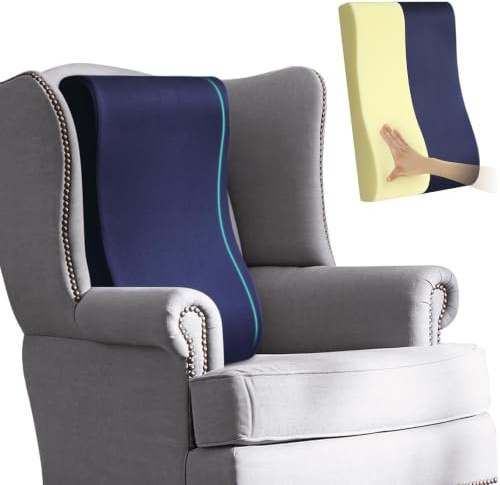 HAVARGO 2-in-1 Neck Pillow Lumbar Support Pillow for Recliner Couch - High-Density Foam Cushion Ergonomic Back Support for High-Back Rocking Chairs, Gaming Chair, Sofa to Relax The Back