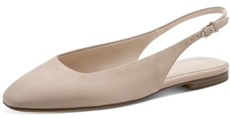 Tamaris Damen Sling Pump flach, beige, 37 EU