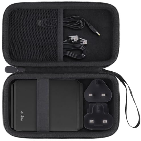 Baval Case for GL.iNet GL-BE3600 Portable Travel Router and Power Adapter | Fits for BE3600/MT3000/AXT1800/SFT1200 Travel Router, Protective Storage Box, Shockproof, Portable Travel Router Case