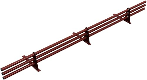 Parotec SCHNEEFANGROHR-Set 2 m für Trapezblech – 3 Rohre, 3 Halter RAL 3009 | Kastanienrot – Komplettset 200 cm für Dachpappe & Bitumenschindeln – Schneefang/Dachlawinenschutz, 10 Farben