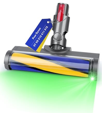 Ersatzteile Bürste für Dyson V7 V8 V10 V11 V15 Staubsauger Zubehör Bodendüse für Dyson Aufsatz mit LED-Leuchte Softwalze Ersatzbürste für Hartböden