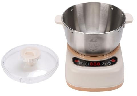 Dpofirs Automatischer Teigmixer, Brotbackautomat, mit Fermentierungsfunktion, 5 L Schüssel aus 304 Edelstahl, 120 W Elektrische Knetmaschine, für Pizza, Brot, Kuchen, Heimküche (EU-Stecker 220 V)