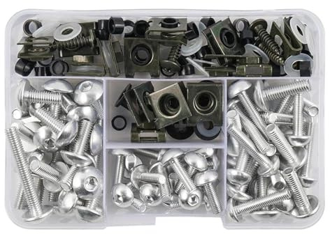 Werkzeugkasten 177PCS CNC Schrauben Motorrad Legierung Verkleidung Bolzen Schraube Mutter Kit M6 M5 Für GSXR 600 750 1000 K1-K8 K2 K3 K4 K5 K6 K7(Silber)
