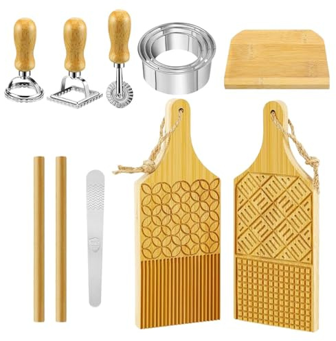 Juego para la pasta de madera - Utensilios para espaguetis de 30 cm, juego de utensilios de cocina para cocinar alimentos, herramienta para raviolis, accesorio para cocina italiana, kit de pasta