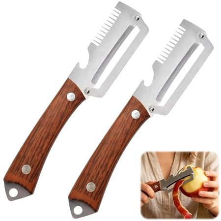 2PCS Vegetable Peeler Multifunctional,Peeler&Shredder,3 in 1 Kitchen Stainless Steel Peelers with Plastic Handle,for Potato, Carrot, Apple, Fruit & Vegetable