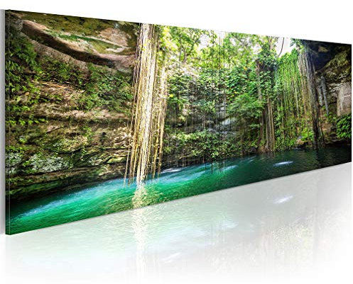 decomonkey Bilder Natur 150x50 cm XXL 1 Teilig Leinwandbilder Bild auf Leinwand Vlies Wandbild Kunstdruck Wanddeko Wand Wohnzimmer Wanddekoration Deko Wald Landschaft