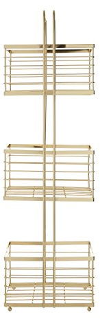 Premier Housewares 3-Tier Storage Caddy, Iron Wire, Gold, 16 x 22 x 73 cm