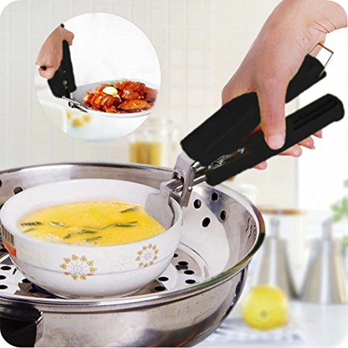 Manche à pince en acier inoxydable pour plat, casserole, bol, plaque de four et micro-ondes