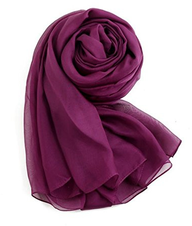 MEISHINE® 180 * 110cm Damen Elegant Seidenschal – Frauen Pashmina aus 100% Reiner Seide (Lila)
