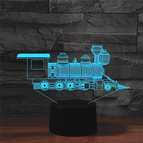 KINGCOO 3D Illusion Tischlampe Nachtlampe, LED 7 Farben ändern Touch Switch Schreibtischlampe Nachtlichter Schlummerleuchten für Kinder Familie Dekoration Valentinstag Geburtstags Geschenk (Zug-1)