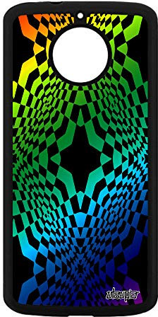 utaupia Coque Silicone pour Motorola Moto E4 Plus Illusion d'optique Vert Portable Smartphone Effet Pas Cher Mirage losage Arc en Ciel Noir