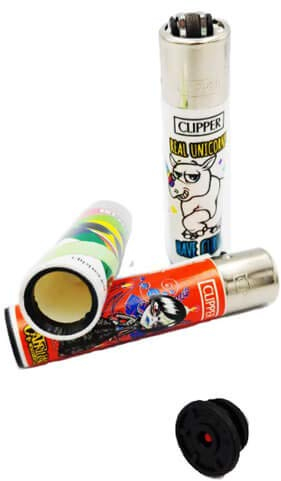 Original Clipper Feuerzeug Geheimversteck Stashes Aufbewahrungs- & Versteckdose mit Geheimfach + Aufkleber