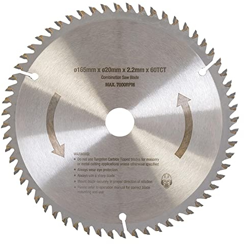 Dapetz ® Tauchsägeblatt TTS60T 60T zum Schneiden von Hölzern, Holzarbeiten, ideal für Tauchsägen, 165 mm x 60 Zähne x 20 mm Bohrung, Wolframkarbidbestückt
