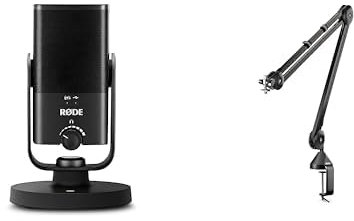 RØDE NT-USB Mini microphone USB à condensateur polyvalent de qualité studio & PSA1 Boom Arm Perche de Microphone