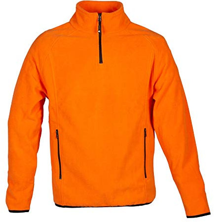 JRC Torino 993115 Felpa in Pile antipilling da Uomo 100% Poliestere Chiusura Zip Corta nastrata Tasche Laterali Arancione (XXL)