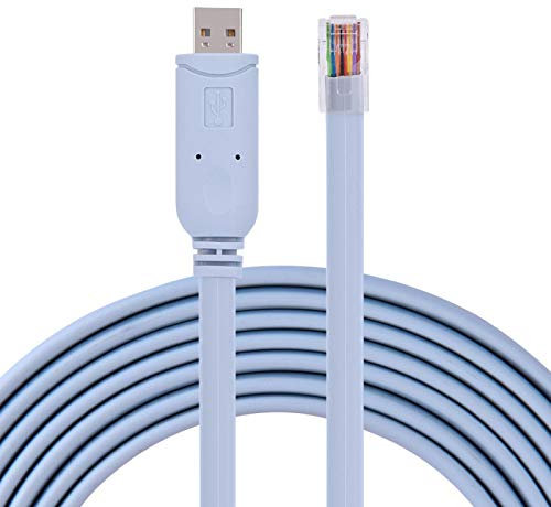 Dilwe Cavo USB 2.0 maschio a RJ45 maschio per router cavo piatto per console seriale CAT5 da 1,8 m, per desktop/laptop e router/switch, cavo USB senza adattatori