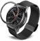 DEALELE Bracelet compatible avec Samsung Gear S3 Frontier/Classic/Galaxy Watch 46 mm, 22 mm en maille d'acier inoxydable avec cadre en forme de losange pour homme et femme, noir