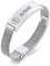 VNOX Medizinische Notfall-Armbänder für Männer und Frauen, Kinder, mit kostenloser Gravur, verstellbar, Edelstahl-Mesh-Notfall-Armband, 8.2 inches, Edelstahl, Kein Edelstein
