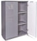 Aktenschrank Mehrzweckschrank Schrank B 80,2 cm x H 109,5 cm x T 35 cm Ordnerschrank Büroschrank Bücherschrank Büromöbel Klein Grau/Hochglanz Grau
