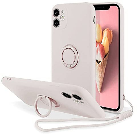 UnnFiko Kickstand Case Compatible with iPhone 11 Pro, Soft Silicone Protective Case Cover with 360°Rotatable Ring Holder (White, iPhone 11 Pro)
