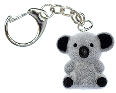 Miniblings Koala Schlüsselanhänger Outback Australien Zoo Koalabär Tier Flock grau- Handmade Modeschmuck I Anhänger Schlüsselring Schlüsselband Keyring