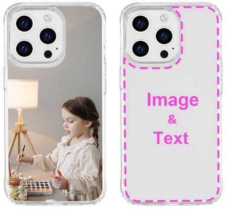 MXCUSTOM Personalised Phone Case for Apple iPhone 13 Pro | Customised with Photo Image Text Picture Design Shockproof Make Your Own Phone [Soft Cushion Bumper+Hard PC Back] (P1)