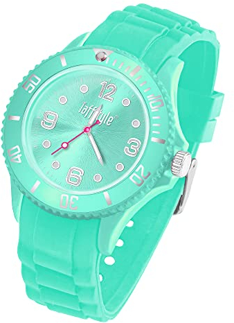 Taffstyle Armbanduhr Silikon Analog Quarz Uhr Farbige Sport Sportuhr Damen Herren Kinder Unisex 43mm Türkis