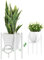 EKNITEY Supporto regolabile per vasi: supporto per piante da interno ed esterno, moderno, in metallo, per giardino, patio, angolo bagno, soggiorno, balcone, casa, ufficio (bianco)