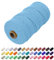Uiopa Makramee Garn 2mm x 200m, Baumwollkordel Farbig Baumwollgarn Geflochten Baumwollseil, Natürliche Baumwollschnur für Wandbehang, Vorhang, Traumfänger, Hängepflanze, Deko (Himmelblau)