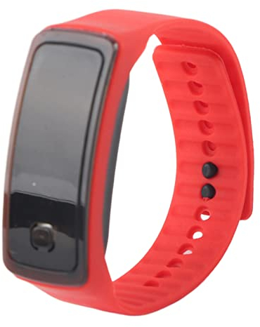 Wasserdichte LED-Armbanduhr, LED-Uhr, Sport-Silikonband, Digitales 12-Stunden-Zifferblatt, Elektronische Anzeige, Armbanduhr, Smart-Armband, Outdoor-Sportuhr, Verschluss für Kinder und Frauen(Rot)