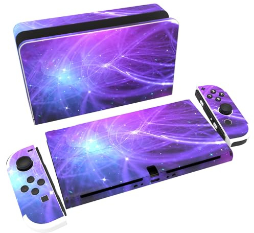 PlayVital Skin-Aufkleber für Nintendo Switch OLED Konsole,Joycon,Dock,Grip | Folie, Sticker, Decal, Abziehbild, Faceplates Klebefolie, Track of Meteor