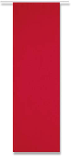 Arsvita Flächenvorhang Blickdicht - Schiebegardine in BxL 60x245cm (Rot) - inkl. Beschwerungsstange und Paneelwagen - Vorhang mit Klettband