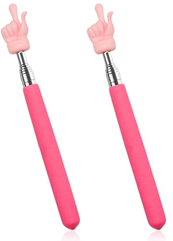 Puntero telescópico para profesores, mini puntero de mano extensible (rosa)