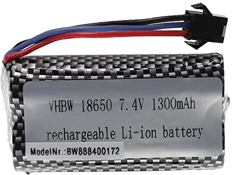 vhbw Akku kompatibel mit TurbineX Stunt-Fun-Racer Nr. 820575 Modellbau (1300mAh, 7,4V, Li-Ion, 69 x 37 x 19 mm)