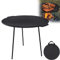 XMTECH Dutch Oven Grillplatte Ø45cm Höhe 37cm, Gusseisen Grillpfanne Rund, mit 3 Beinen, Gusseisen, Dreibein Grillplatte
