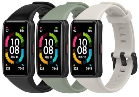 BexidoIera Ersatzarmband Kompatibel mit Huawei Band 6 Armband, [3 Stück] Silikon Ersatzband Wechselarmband Ersatz Uhrenarmband für Huawei Band 6/Band 6 Pro/Honor Band 6/Honor Band 7