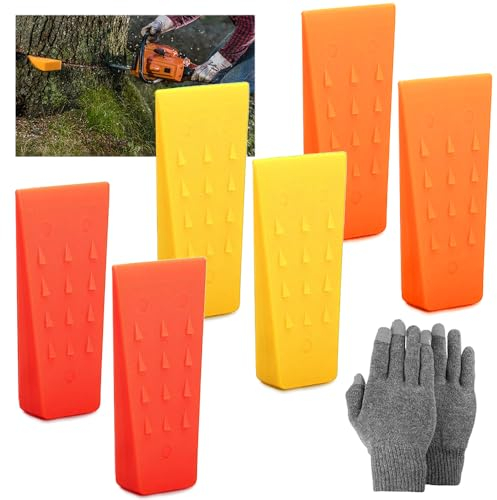 Cunei Abbattimento,6 Pezzi Cunei per Motosega in Plastica,Cunei Forestali,Cunei per Abbattimento,Cunei di Abbattimento,Cuneo Spaccalegna per l'Abbattimento Controllato degli Alberi