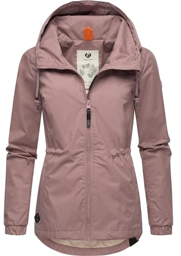 Ragwear Damen Übergangsjacke leichte Jacke kurz wasserdicht (Wassersäule: 4.000 mm) mit Kapuze Danka YOUMODO Mauve24 Gr. XXL