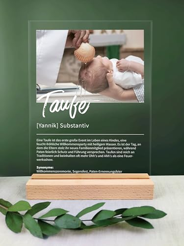 Taufe Geschenk personalisiert - Acryl Geschenk - Definition: Taufe - Taufe Junge, Taufe Mädchen, Taufe Deko Junge, Taufe Deko Mädchen, Gastgeschenke Taufe, Patenonkel Geschenk, Patentante Geschenk