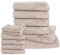 Pure Label 12.TLG. Handtücher Set aus 100% Baumwolle, saugstark und weich - 2X Badetuch (70x140 cm) 4X Handtuch (50x100cm) 4X Gästetuch (30x50 cm) 2X Waschlappen (16x21 cm), Stein - Taupe