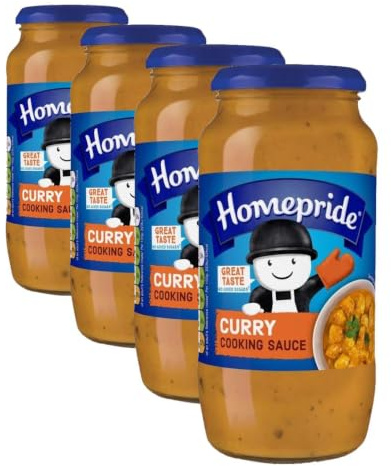 Homepride Mild and Creamy Curry Cooking Sauce, 485 g Jar (Pack of 4)