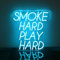 GLYOX Smoke Hard Play Hard Neon Schild,Bar Club LED Schild Fenster Wanddekoration,Spielzimmer Mannshöhle Neonlicht Schriftzug,Party Raucherplatz Led Deko Mann Festival Geschenk Dimmbare Leuchtschild