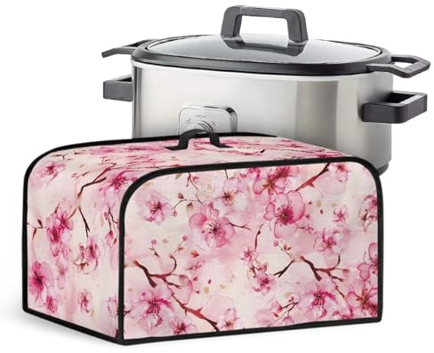 YUVAMAGIMO Cherry Blossom Slow Cooker Crock Pot Lid Pink Kitchen Gadgets Accessories Keep Kitchen Utensils Clean Pot Dust Cover Suitable for Most Pots and Pans Accessories Decorative