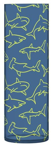 Hai Cartoon Marineblau Kunststoff Blumenvasen 30x9cm Hurrikan Vase helle kleine Vasen für Blumen Hochzeit Tisch Büro Party Dekor