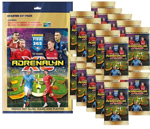 Generisch FIFA 365 Adrenalyn XL 2025 Trading Cards - 1 Starter + 20 Boosters