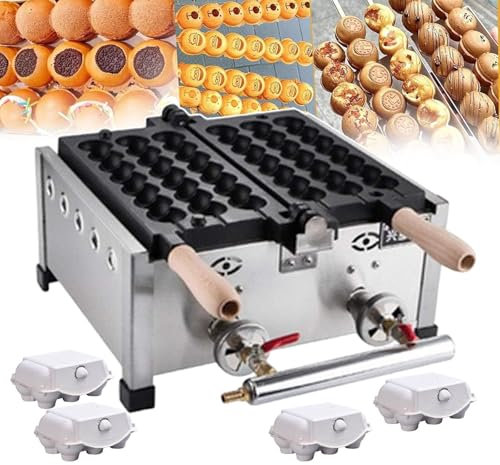 MIAOMI Waffle Machine & Irons Maker for Commercial, Non-stick Baking Waffle Iron Egg Cooker, Suitable for Canteens Snack Bars (with 10 Packaging Box), Double Sided Heating