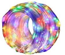 Blendend Guirnalda de luces LED RGB, alambre de cobre, 4 m, batería de botón; ideal para decorar interiores, fiestas y eventos.