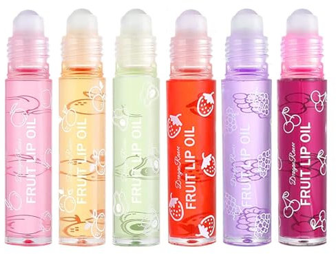 6Stück Roll On Lipgloss Set, Lipgloss Für Volle Lippen, Pflegender Lipgloss Für Trockene Lippen, Lipgloss Transparent Langanhaltend,Lip Gloss Für Langanhaltend Glossy Pflegende Lippen, Extremen Glanz